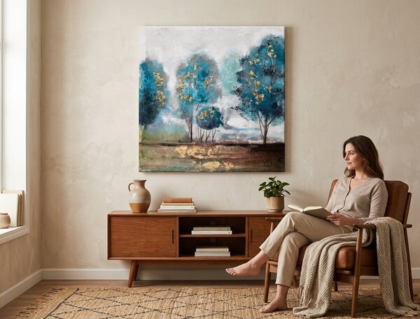 Tablou pictat pe perete ARBORI 1 parte - 60x60 cm - 60×60 cm / Klasický 2 cm