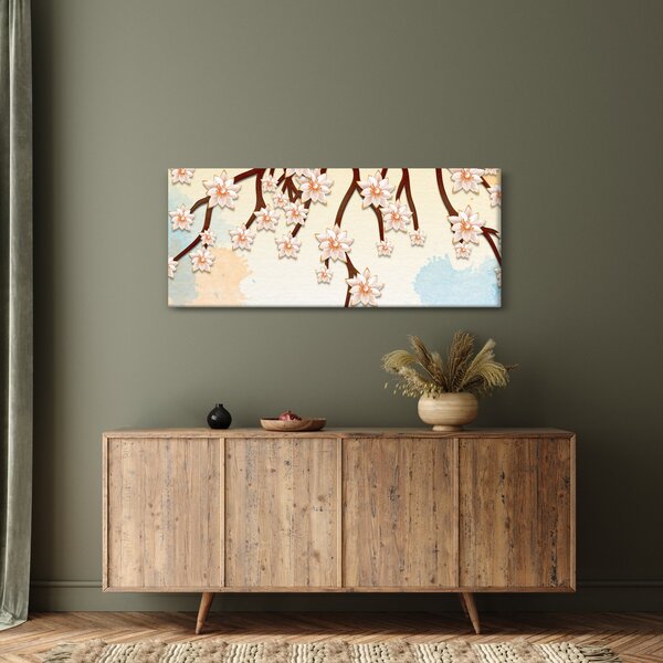 Tablou - Flori colorate pe ramuri (120x50 cm)
