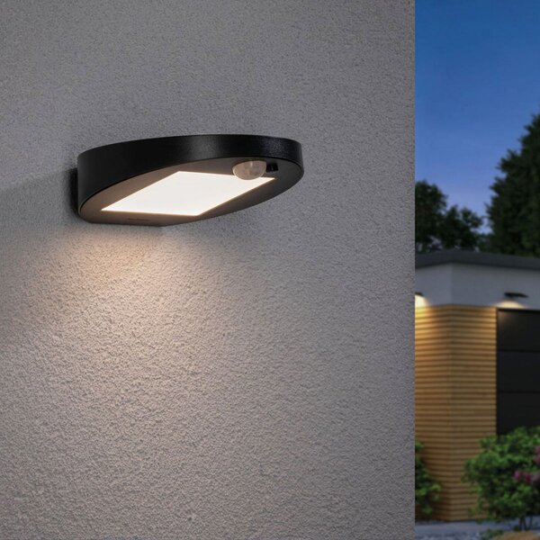 Paulmann Lampa LED solară pentru exterior Ryse, antracit, Negru, Plastic, Modern, Lumini solare