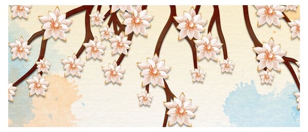 Tablou - Flori colorate pe ramuri (120x50 cm)