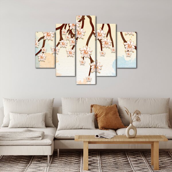 Tablou - Flori colorate pe ramuri (150x105 cm)