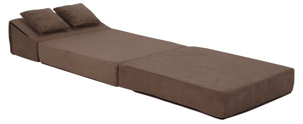 KONDELA Saltea pliabilă/fotoliu extensibil, 2 in 1, maro deschis, PELOS
