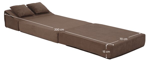 KONDELA Saltea pliabilă/fotoliu extensibil, 2 in 1, maro deschis, PELOS