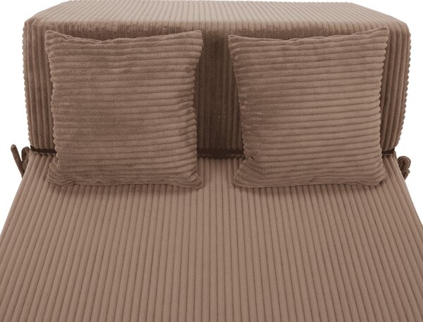 KONDELA Saltea pliabilă/fotoliu extensibil, 2 in 1, maro deschis, PELOS