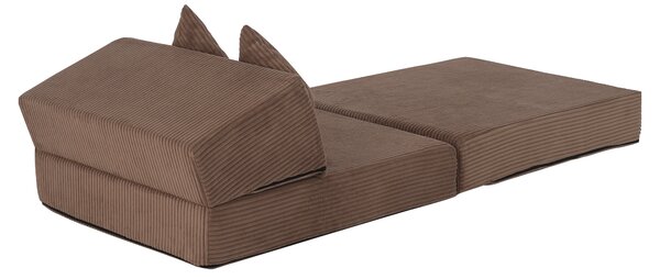 KONDELA Saltea pliabilă/fotoliu extensibil, 2 in 1, maro deschis, PELOS