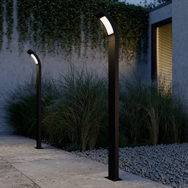 Lucande Juvia bornă luminoasă LED, 100cm, antracit, metal, IP54, Negru, Aluminiu, Modern