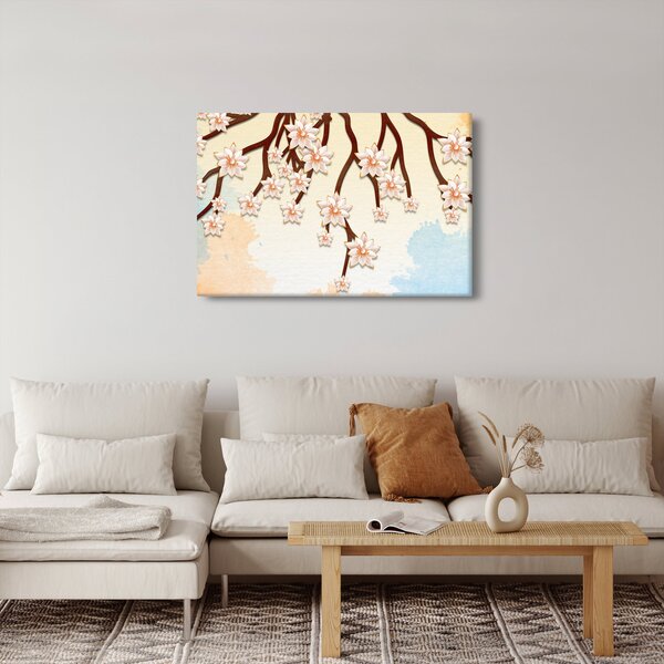 Tablou - Flori colorate pe ramuri (90x60 cm)