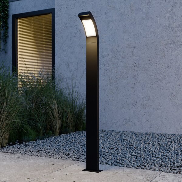 Lucande Juvia bornă luminoasă LED, 100cm, antracit, metal, IP54, Negru, Aluminiu, Modern