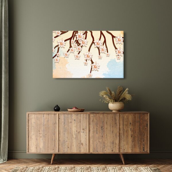 Tablou - Flori colorate pe ramuri (90x60 cm)
