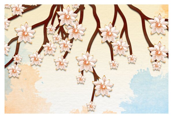 Tablou - Flori colorate pe ramuri (90x60 cm)