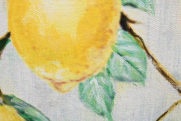 Tablou pictat pe perete CITRONS 1 parte 60x60 cm - 60×60 cm / Clasic 2 cm
