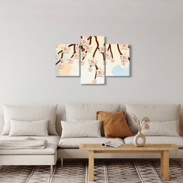 Tablou - Flori colorate pe ramuri (90x60 cm)