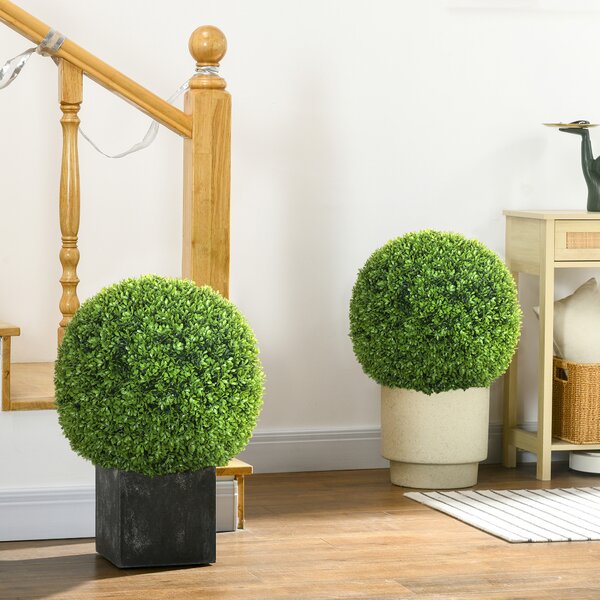 HOMCOM Set de 2 Sfere de Boxwood Artificiale, 50cm | Aosom Romania