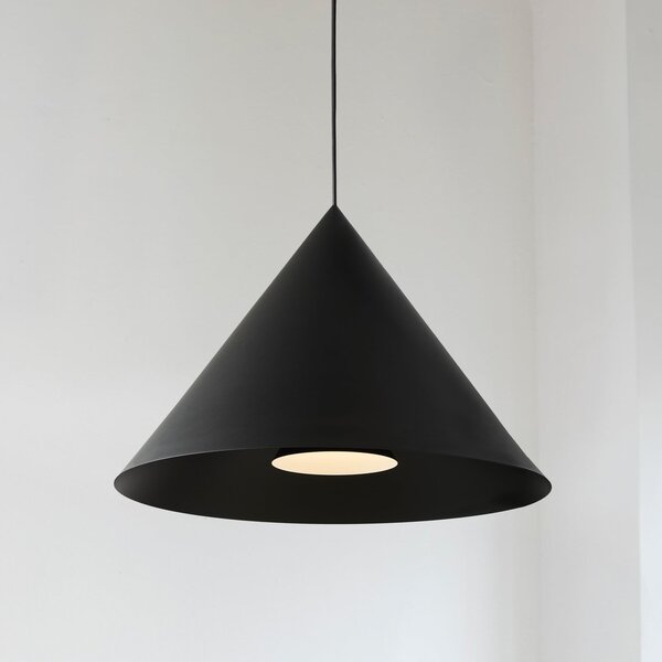 LOOM DESIGN Lampă suspendată Hanzu, Ø 55 cm, negru, E27, reglabil, Negru, Camera de zi / sufragerie, Aluminiu, Modern