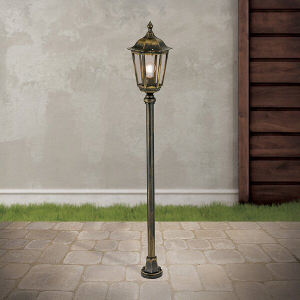 ORION Lampă de trotuar Puchberg 140 cm, negru auriu, reglabil, Negru, Metal, Antichitate