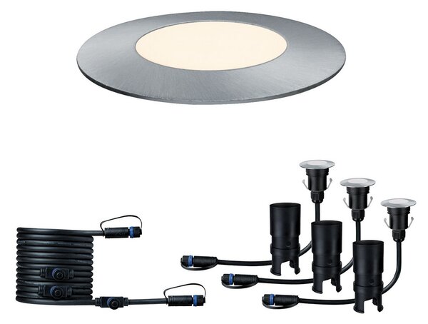Paulmann Plug & Shine Floor Mini 3 piese supliment 830, reglabil, Gri, Metal, Modern, Corpuri de iluminat încastrate rotunde