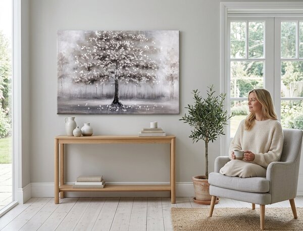 Tablou pictat STROM 1 parte 90x60 cm - 90×60 cm / Klasický 2 cm