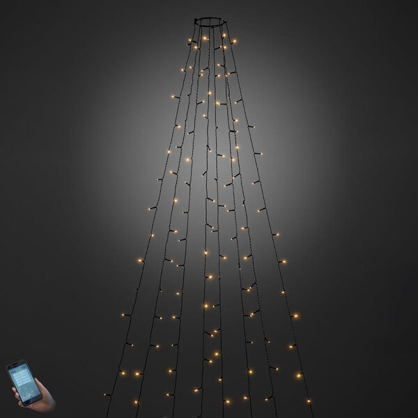 Konstsmide Christmas Garnitură LED pentru copaci, cu 400 de becuri, controlabilă prin aplicație, reglabil, Negru, Plastic