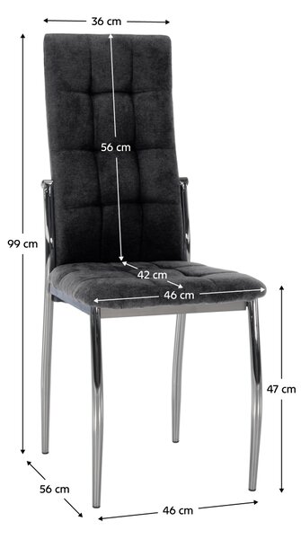 KONDELA Scaun, ţesătură gri închis/metal, ADORA 2 NEW