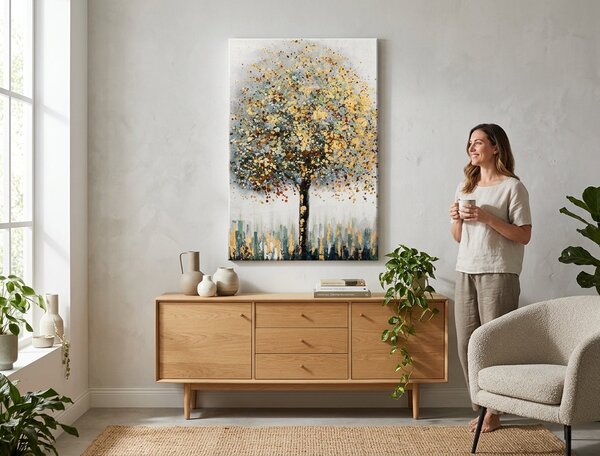 Tablou pictat STROM 1 parte - 60x90 cm - Clasic 2 cm