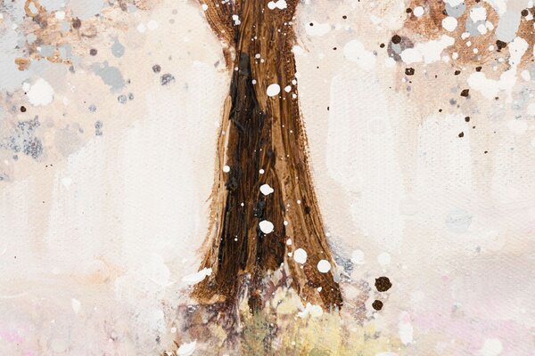 Tablou pictat STROM 1 parte - 60x90 cm - 60×90 cm / Klasický 2 cm