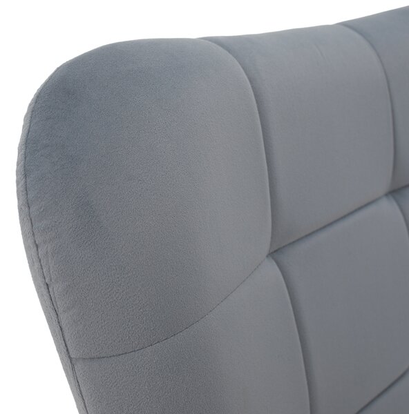 KONDELA Fotoliu cu suport pentru picioare, ţesătură Velvet gri/negru, HABEN