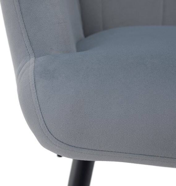 KONDELA Fotoliu cu suport pentru picioare, ţesătură Velvet gri/negru, HABEN