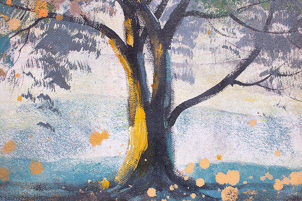 Tablou pictat STROM 1 parte - 120x50 cm - 120×50 cm / Klasický 2 cm