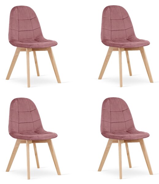Set 4 Scaune Bucatarie/Dining Grace Roz Catifea