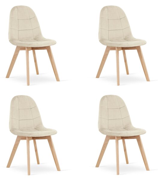 Set 4 Scaune Bucatarie/Dining Grace Bej Catifea