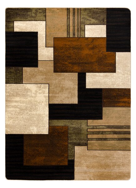 Covor Royal 5367 Geometrice 3D - negru / maro