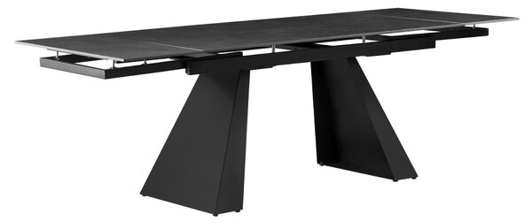 KONDELA Masă dining extensibilă, grafit/neagră, 160-240,5x90 cm, SALAL