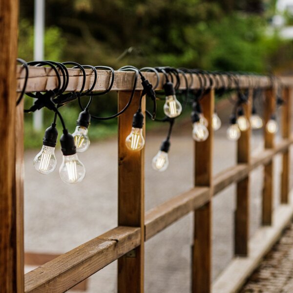 Eko-Light Ghirlandă luminoasă IP44 negru 15m fără becuri, Negru, Plastic, Viața tânără