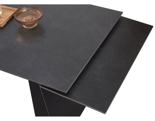 KONDELA Masă dining extensibilă, grafit/neagră, 160-240,5x90 cm, SALAL