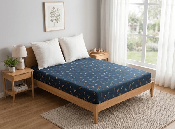 Cearsaf din microfibra LUNERIS albastru 90x200 cm