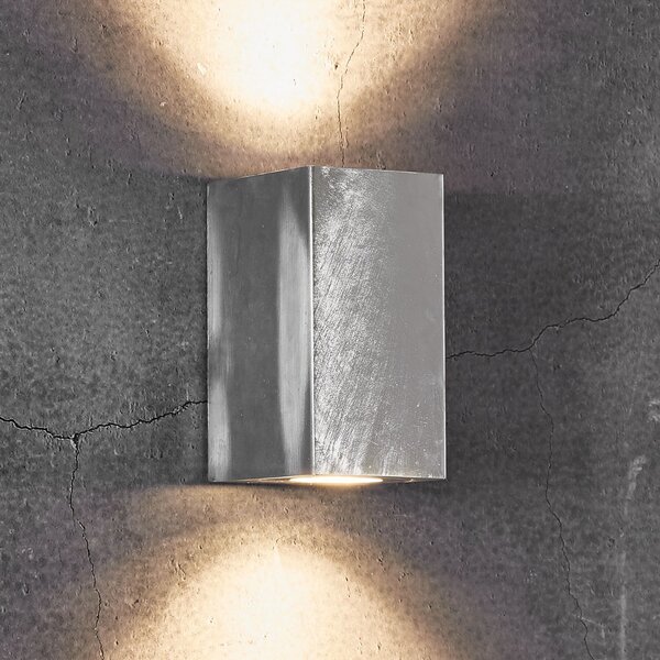 Nordlux Lampă de exterior Canto Maxi Kubi 2 17 cm galvanizată, Gri, Metal, Modern