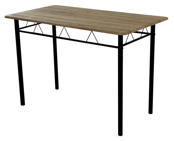 KONDELA Set de sufragerie 1+4, stejar sonoma/negru, MAKO
