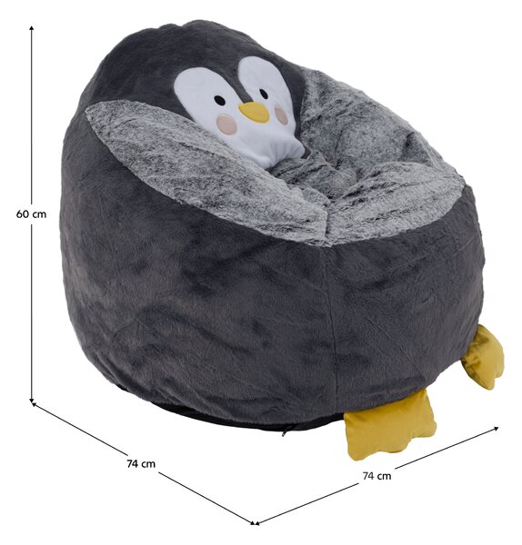 KONDELA Fotoliu tip sac pinguin, gri, PINGO