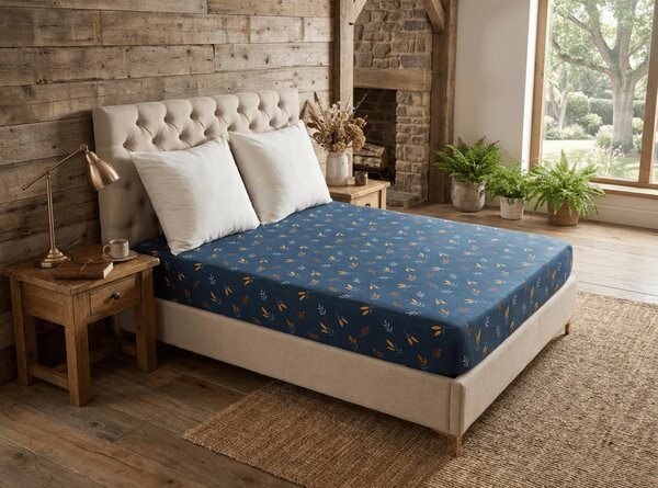 Cearsaf din microfibra LUNERIS albastru 90x200 cm