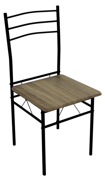 KONDELA Set de sufragerie 1+4, stejar sonoma/negru, MAKO