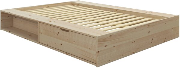 Pat lemn masiv cu sertare Erno natur 120/200 cm
