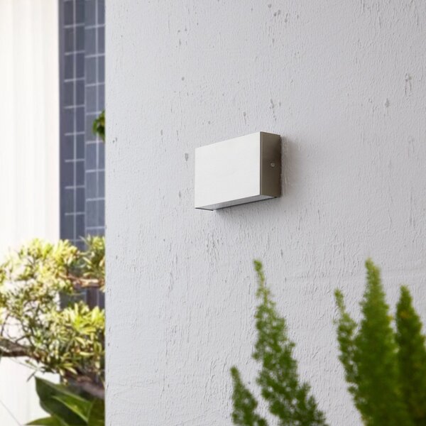 Arcchio LED lampă de exterior Karline, 1060 lm, oțel inoxidabil, IP65, Metalic, Oțel inoxidabil, Modern, Priză de perete sus / jos