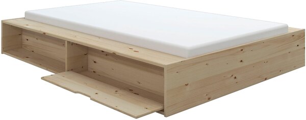 Pat lemn masiv cu sertare Erno natur 120/200 cm