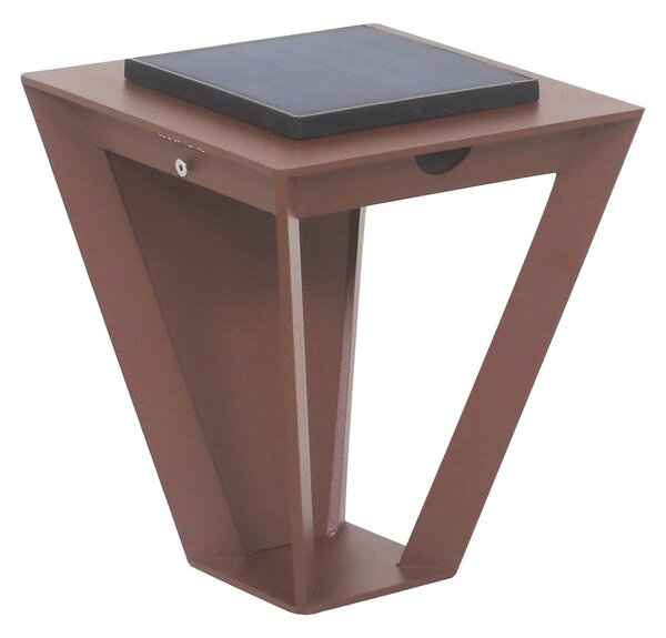 Les Jardins Lampă solară LED de perete Metro cu senzor, corten, reglabil, Maro / Rugină, Metal, Felinar