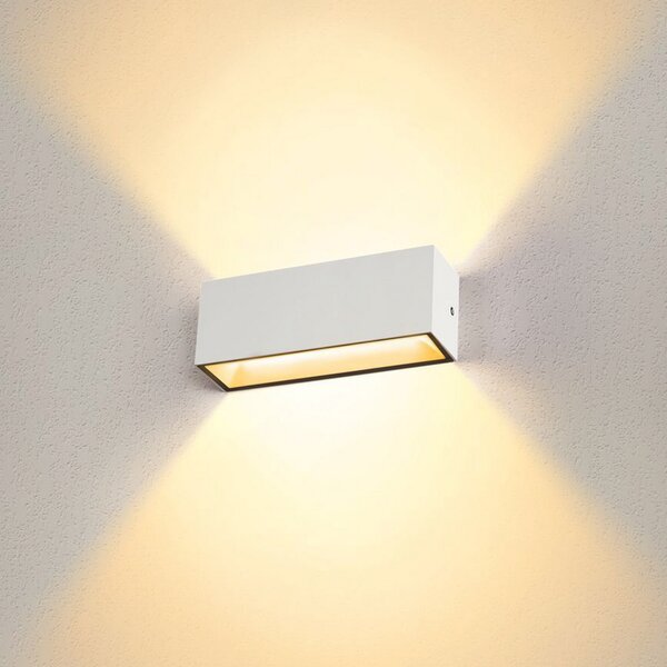SLV Sitra LED lumina de perete în aer liber sus/jos 30cm alb, Alb, Metal, Modern