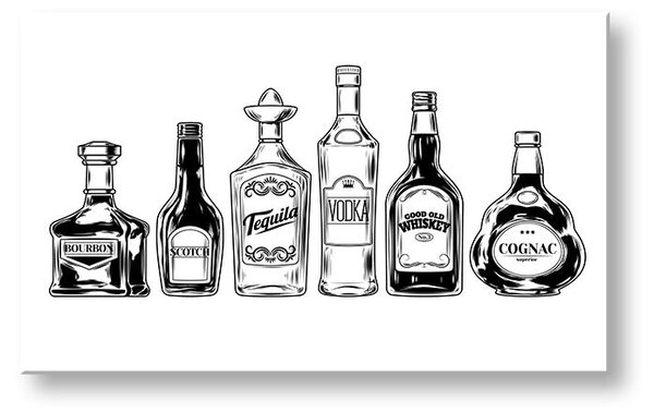 Tablou de perete cu text Drinks - 30x60 cm