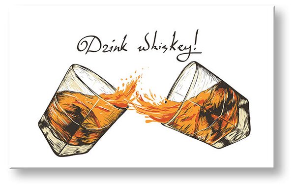 Tablou de perete cu text Drink whiskey - 30x60 cm