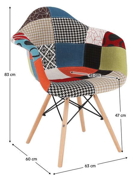 KONDELA Scaun, patchwork/fag, TOBO 4 NEW