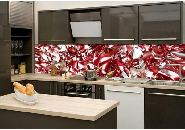 Fototapet pentru bucătărie - cristal roșu 260 x 60 cm