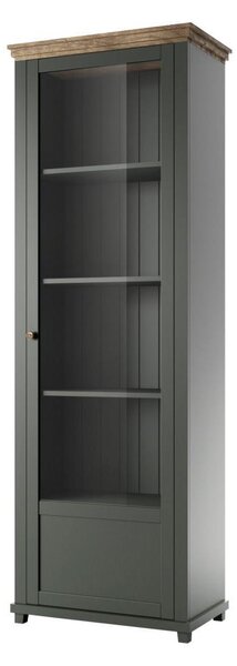 Vitrină Elvina Typ 06 (verde închis + stejar lefkas) (D). Promo -17%. 1022380